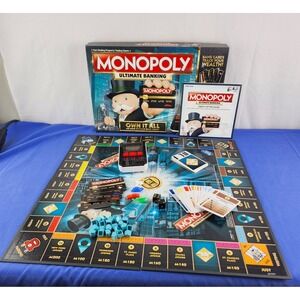 Monopoly Ultimate Banking Board Game Tested & COMPLETE Hasbro Parker Brothers